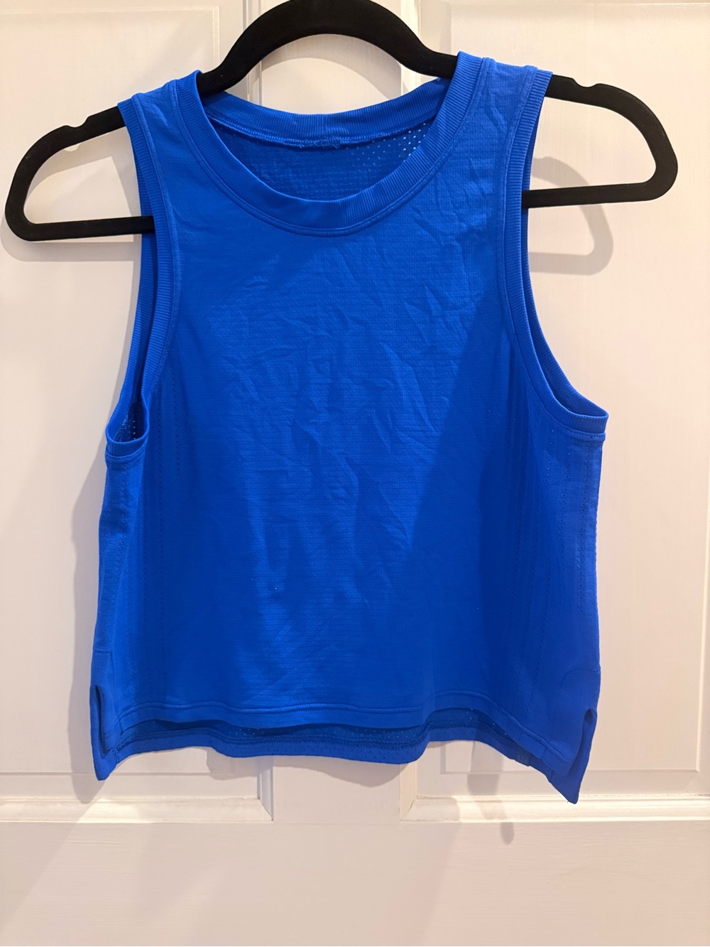 Lululemon Seamless Mesh Racerback Cropped Tank Top Blue
